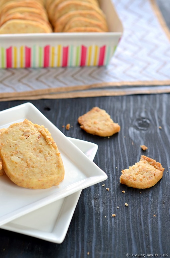 Coconut Orange Macadamia Shortbread Cookies - Mirch Masala