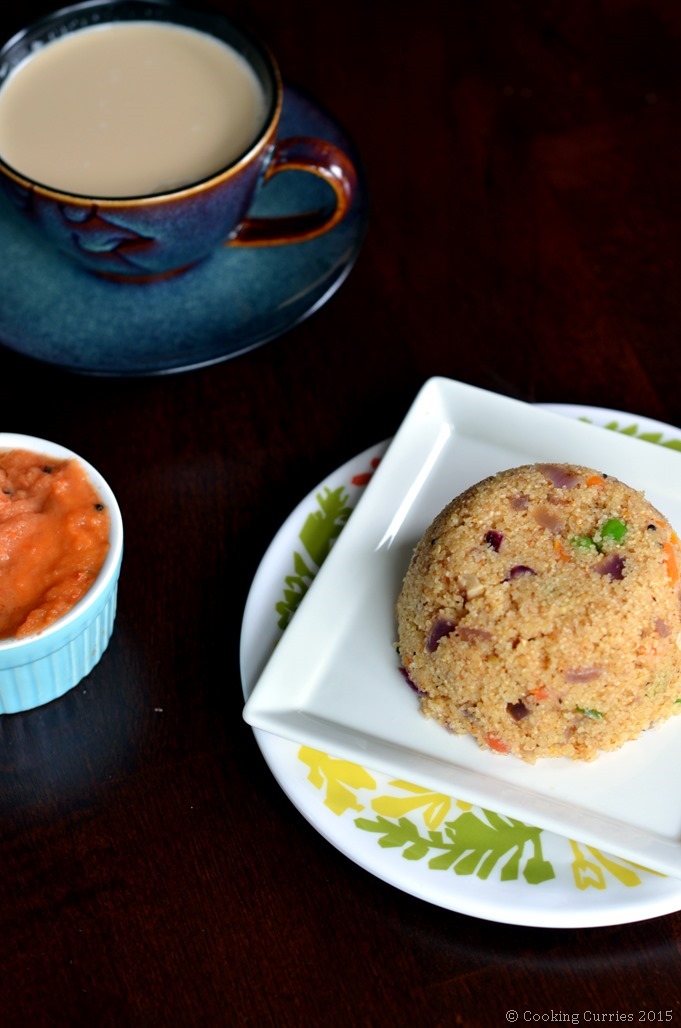 Vegetable Rawa Upma - Semolina Breakfast Porridge - South Indian Breakfast Recipe - Cooking Curries (2)