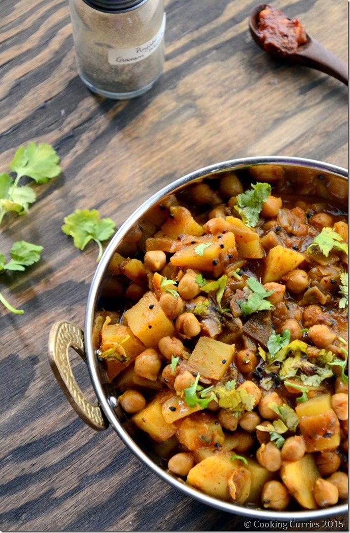 Achari Aloo Chole - Potatoa dn Garbanzo Bean Curry with Pickling Spices - Mirch Masala (5)