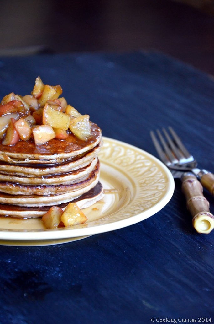 Apple Cinnamon Pancakes with Cardamom Spiced Honey Apple Compote - Mirch Masala (2)