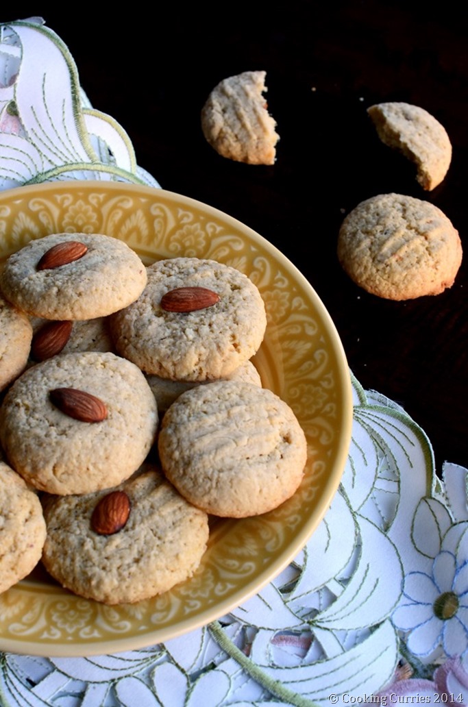 Ginger Pistachio Cookies with Almond Meal - Holiday Cookies - MIrch Masala