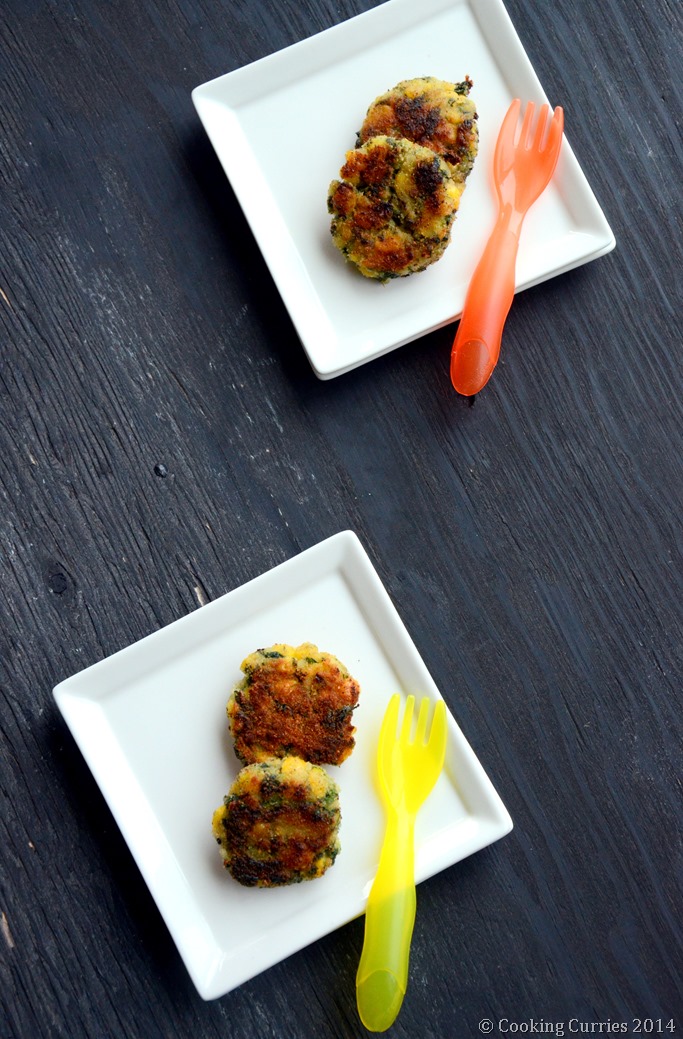 Spinach, Rice and Corn Patties - Mirch Masala - Toddler Food Recipe (3)