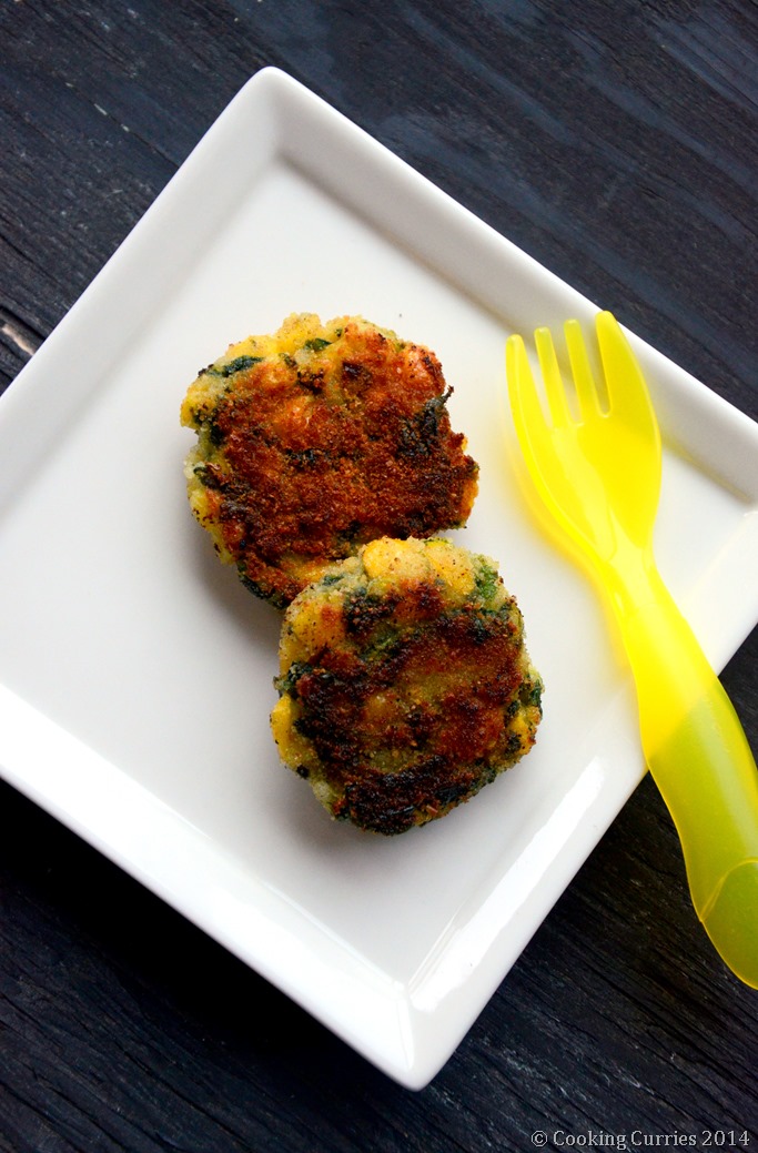 Spinach, Rice and Corn Patties - Mirch Masala - Toddler Food Recipe
