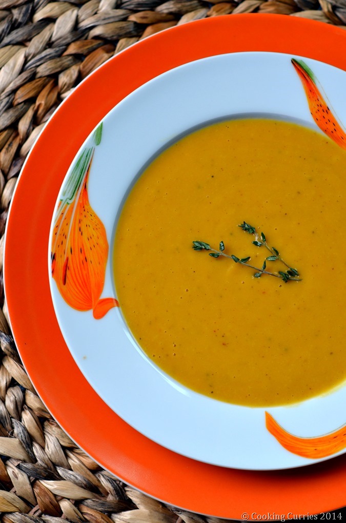 Carrot Sweet Potato Soup with Cannellini Beans - Vegetarian , Fall Recipe, Soups, Thanksgiving - Cooking Curries (2)