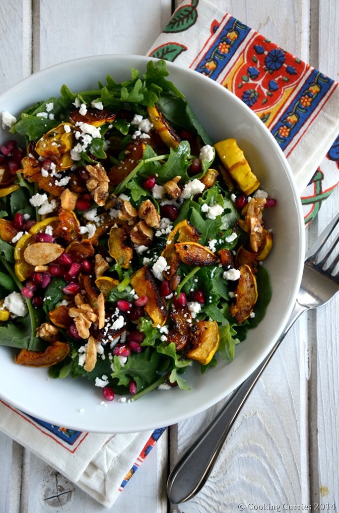 Roasted Squash and Kale Salad - Fall Thanksgiving Salad Recipe - Mirch Masala (3)