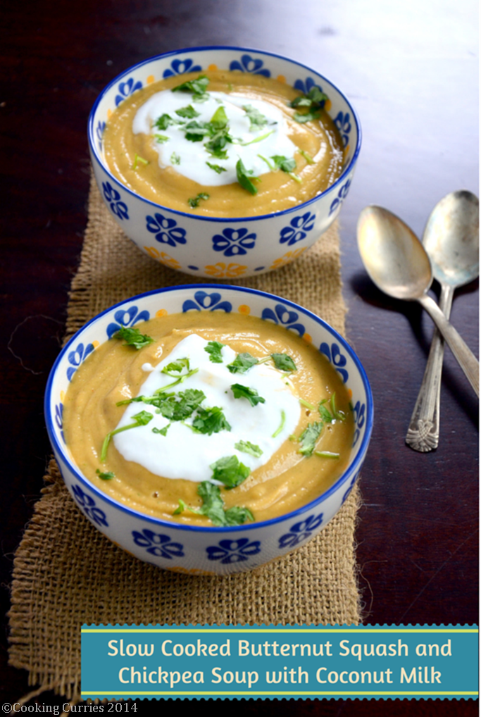 Slow Cooked Butternut Squash and Chickpea Soup with Coconut Milk - Mirch Masala
