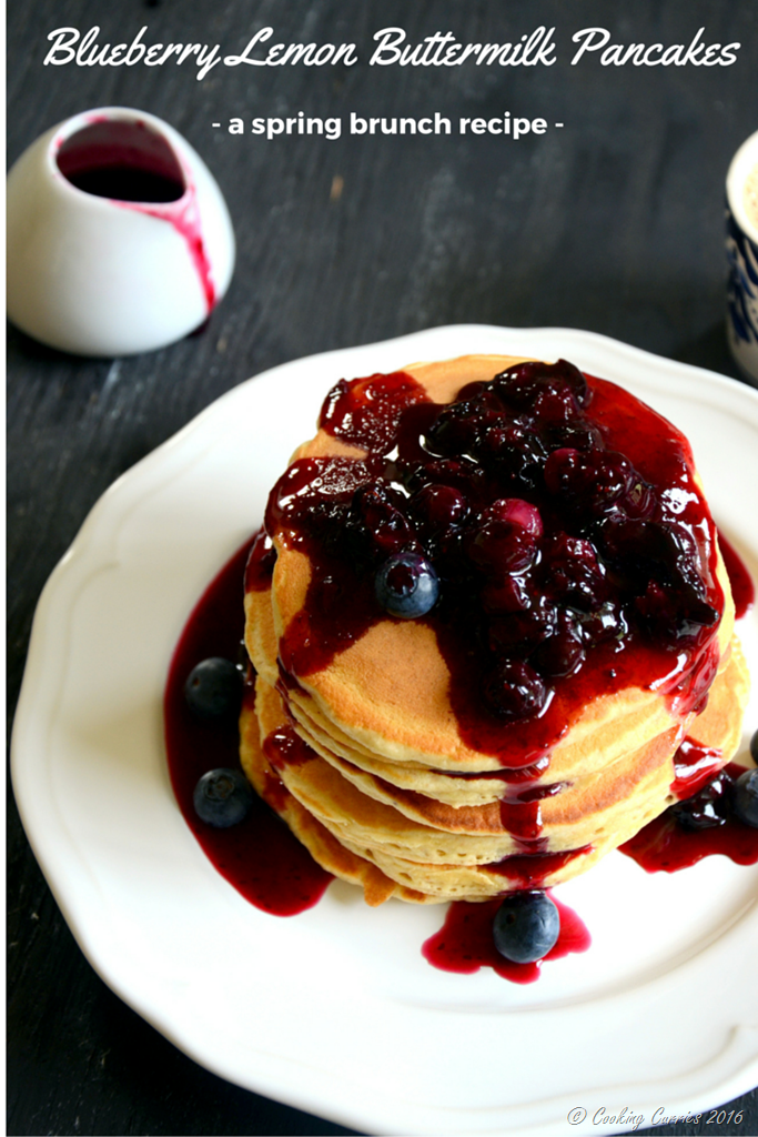 Blueberry Lemon Buttermilk Pancakes - Cooking Curries - Spring Brunch (4)