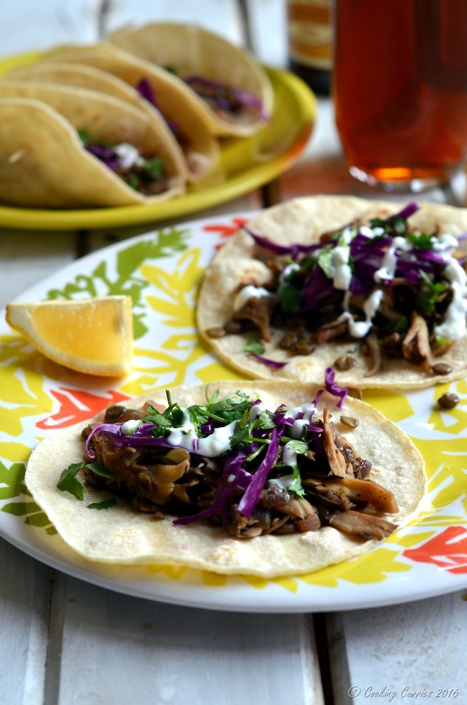 Green Lentils and Maitake Mushrooms Tacos - Gluten Free, Vegetarian - Cooking Curries