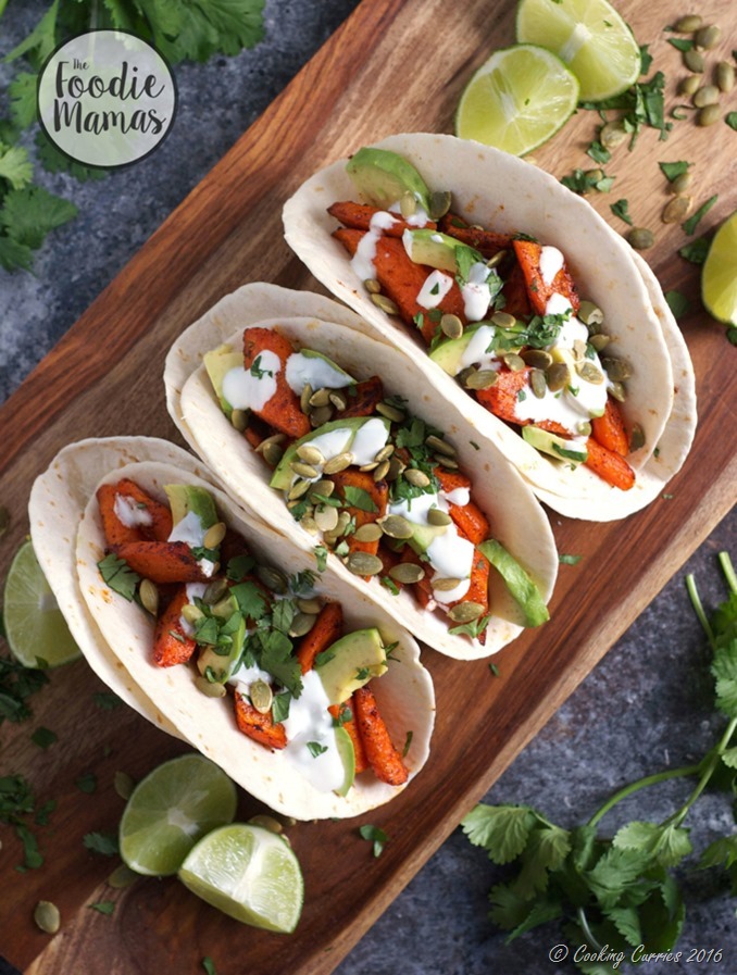 Chili Roasted Carrot and Avocado Tacos