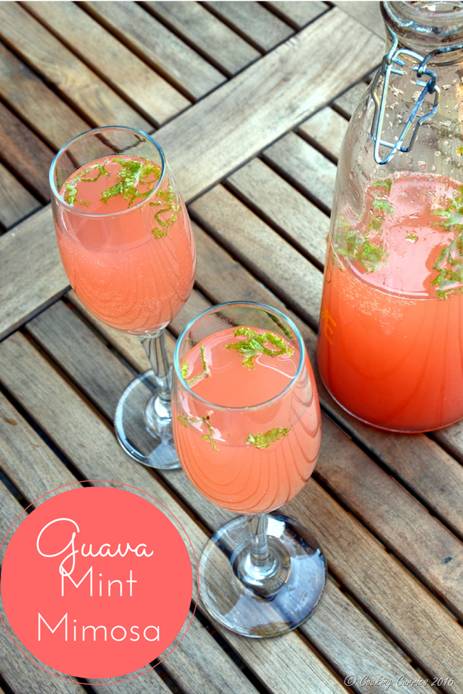 Guava Mint Mimosa - Brunch beverage - www.cookingcurries.com