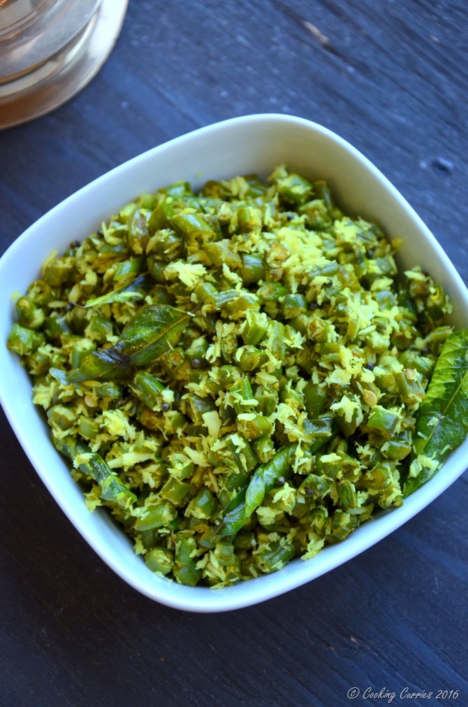 Beans Thoran - Green Beans Saute with Coconut - Kerala Sadya Recipe - Vegan , Gluten Free - www.cookingcurries.com (2)