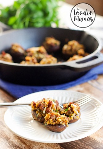 Chorizo-manchego-stuffed mushrooms