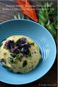 Indian Style Mashed Potatoes with Curry Leaves and Coconut Oil - Vegan | Gluten Free - www.cookingcurries.com