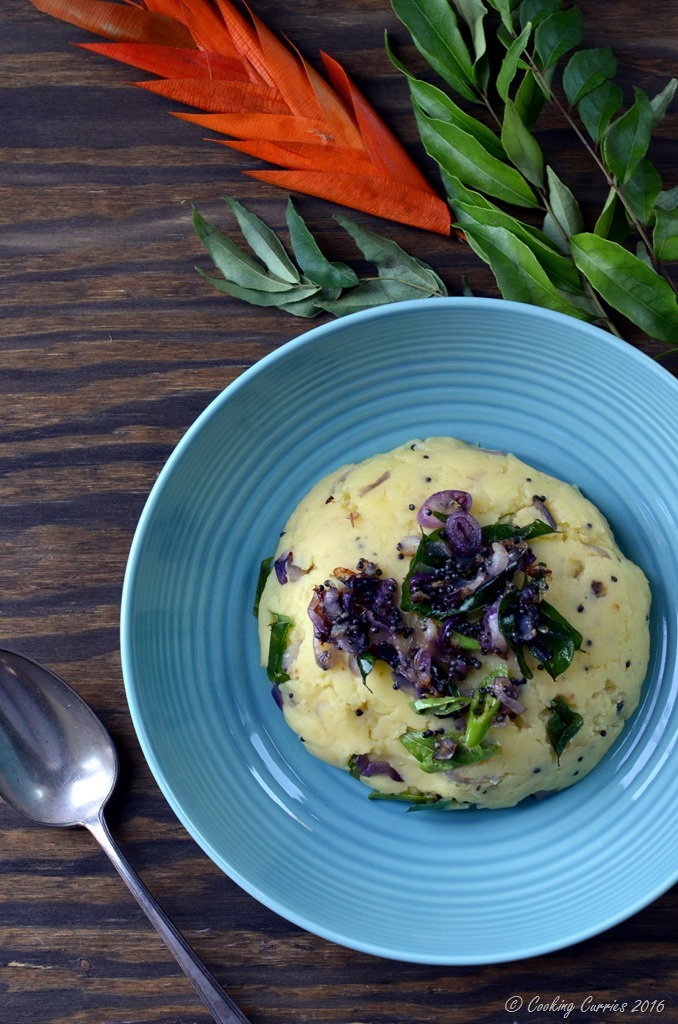 Indian Style Mashed Potatoes with Curry Leaves and Coconut Oil - Vegetarian, Vegan, Indian - Cooking Curries (2)