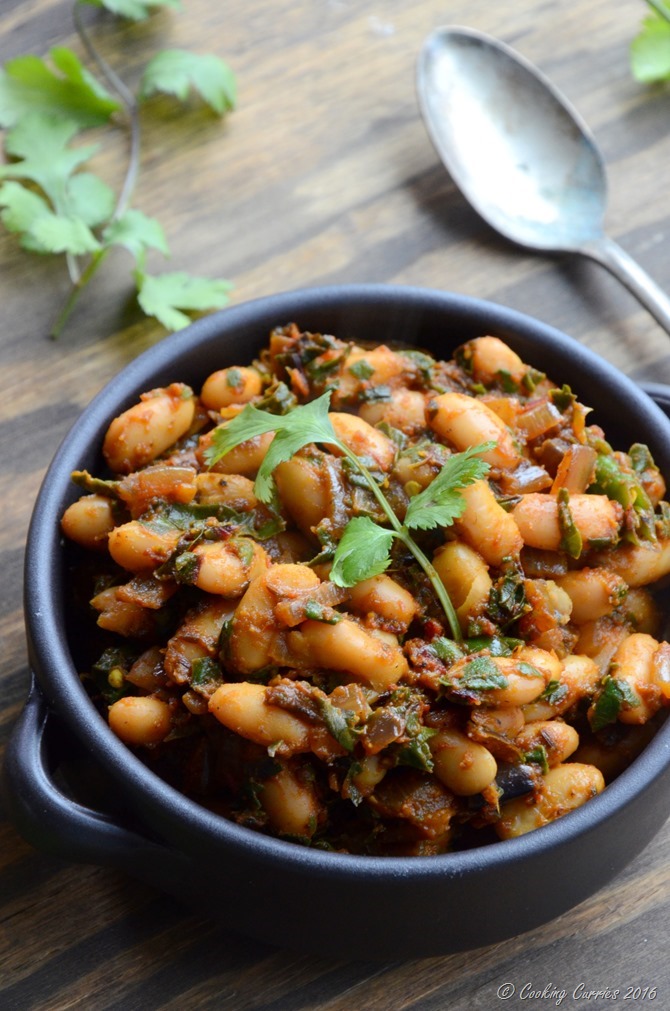 Red Chard and Cannellini Bean Saute - Vegan, Gluten Free - www.cookingcurries.com (2)