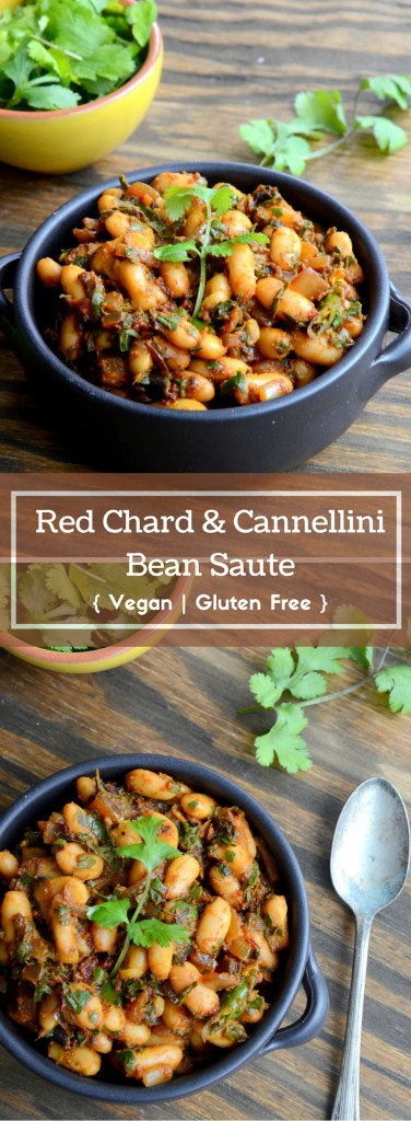 Red Chard and Cannellini Bean Saute - Vegan, Gluten Free - www.cookingcurries.com (5)