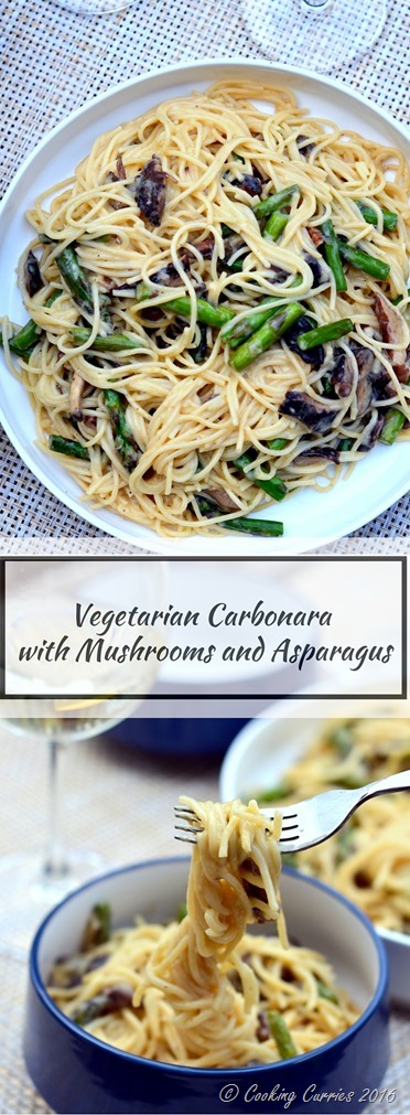Vegetarian Carbonara with Mushrooms and Asparagus - www.cookingcurries.com (7)