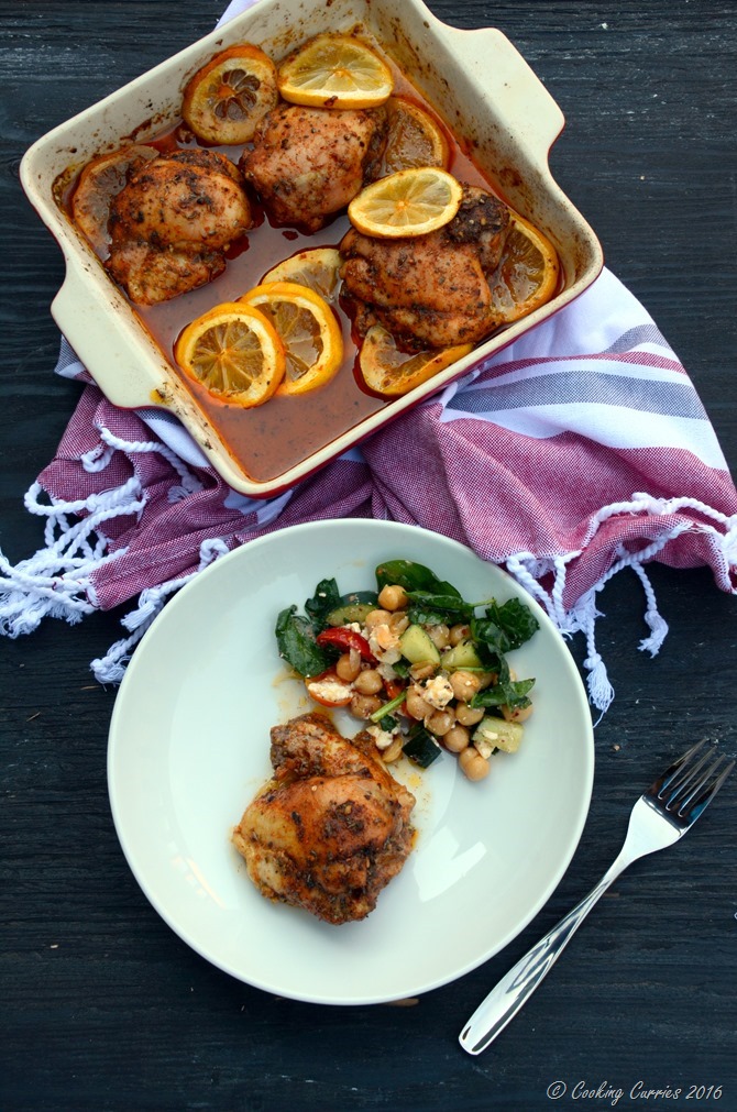 Mediterranean Spiced Lemon Roasted Chicken - Quick and Easy One Pot Recipe - www.cookingcurries.com