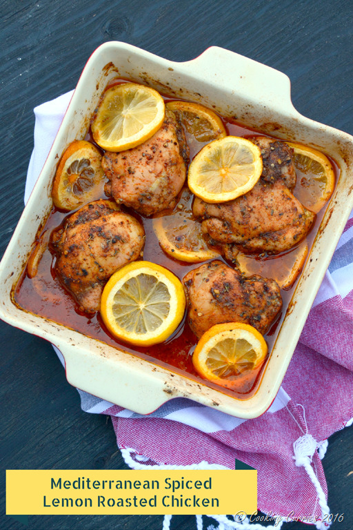 Mediterranean Spiced Lemon Roasted Chicken - Quick and Easy One Pot Recipe - www.cookingcurries.com