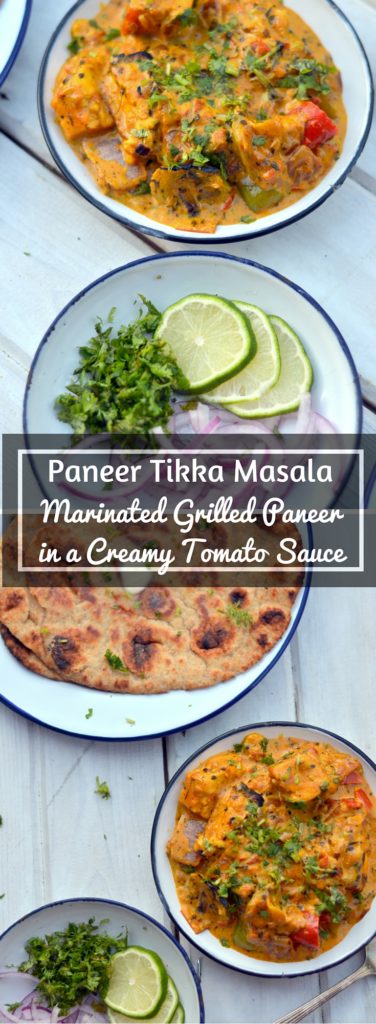 Paneer Tikka Masala - Grilled Marinated Paneer in a Creamy Tomato Sauce - Gluten Free Vegetarian - www.cookingcurries.com