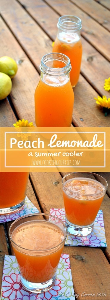 Peach Lemonade - a summer cooler. www.cookingcurries.com (2)