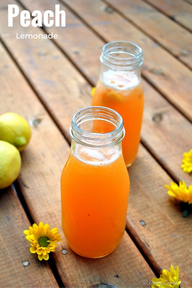 Peach Lemonade - a summer cooler. www.cookingcurries.com