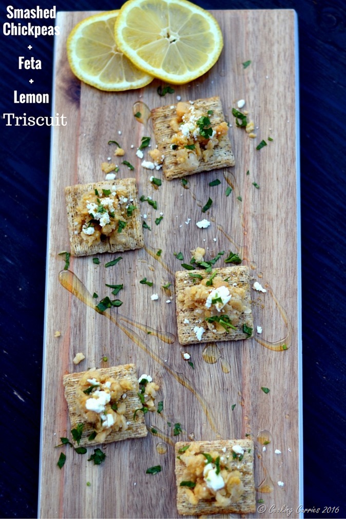 Smashed Chickpeas, Feta and Lemon Triscuit - www.cookingcurries.com
