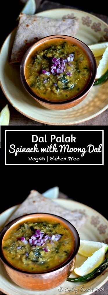 Dal Palak - Spinach with Moong Dal - Indian, Vegan, Vegetarian, Gluten Free - www.cookingcurries.com (2)