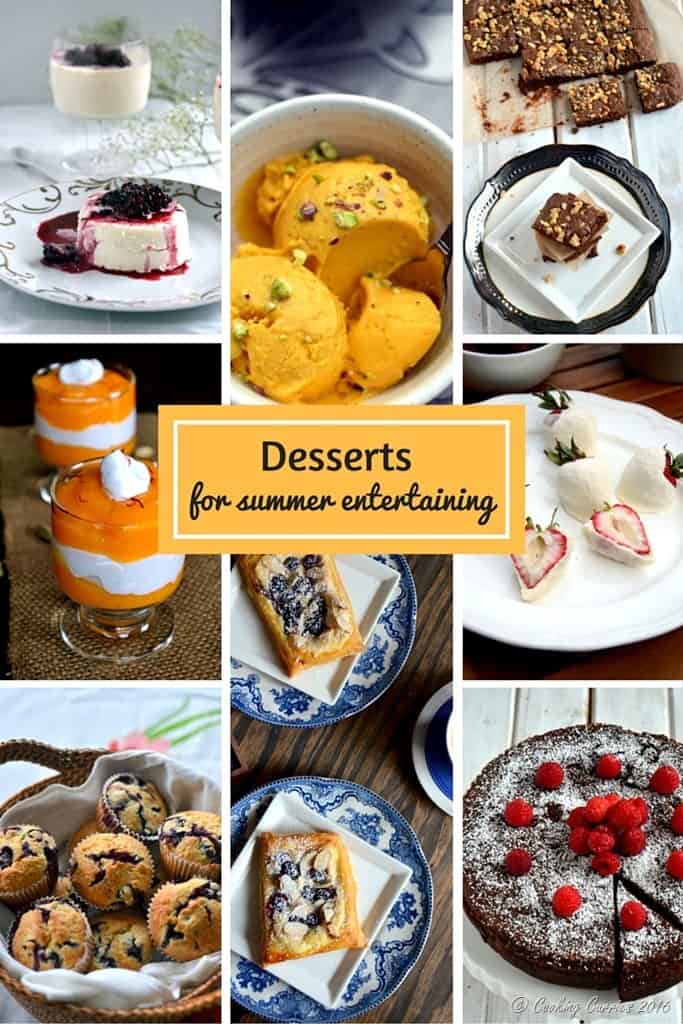 Desserts for Summer Entertaining - Look for the Ultimate Summer Entertaining Guide on www.cookingcurries.com