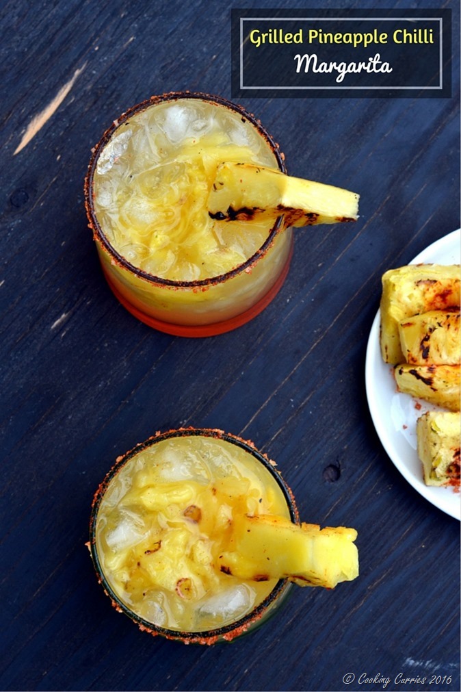 Grilled Pineapple Chilli Margarita - A summer cocktail! 