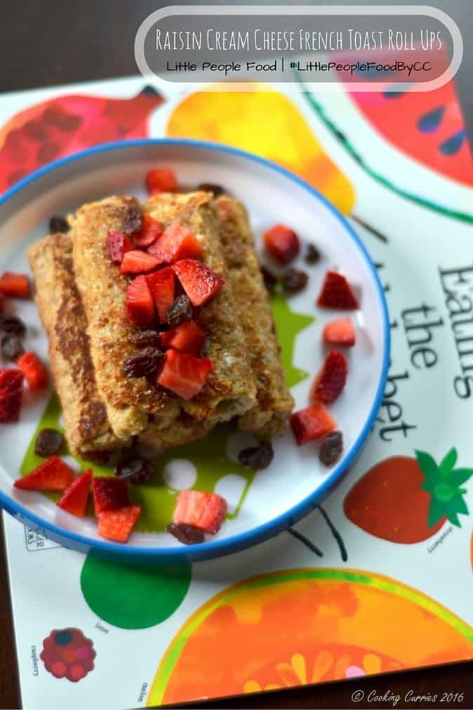 Raisin Cream CheeseFrench Toast Roll Ups - Toddler Food, Kid Friendly Food, Little People Food - Breakfast, Brunch 