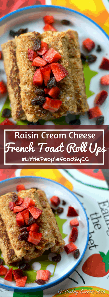 Raisin Cream CheeseFrench Toast Roll Ups - Toddler Food, Kid Friendly Food, Little People Food - Breakfast, Brunch 