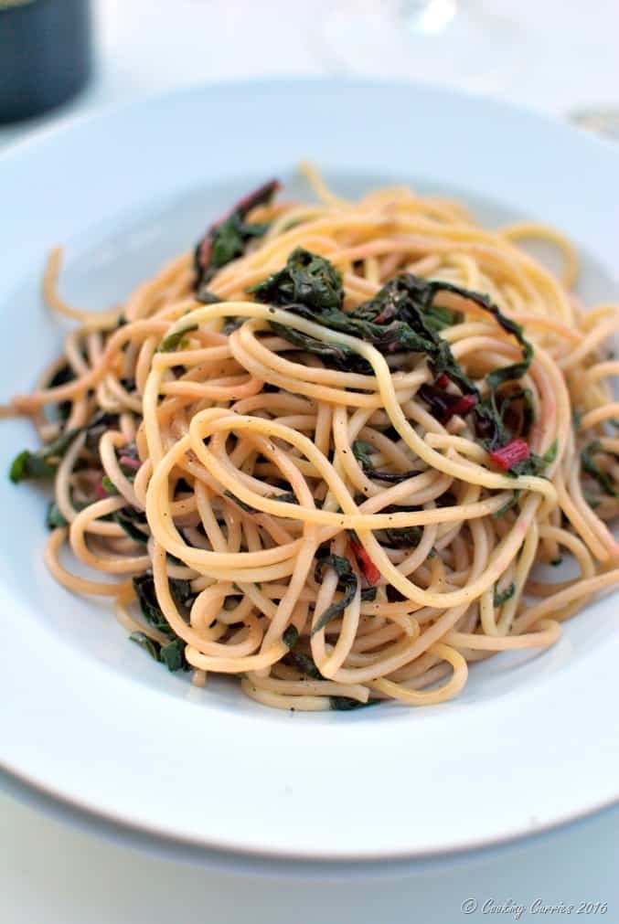 Spaghetti with Red Chard and Pearl Onions - Vegan, Can be Made Gluten Free - www.cookingcurries.com (2)