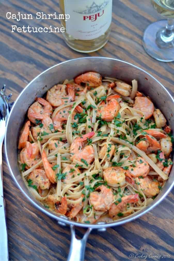 Cajun Shrimp Fettuccine - Easy Weeknight Dinner - www.cookingcurries.com