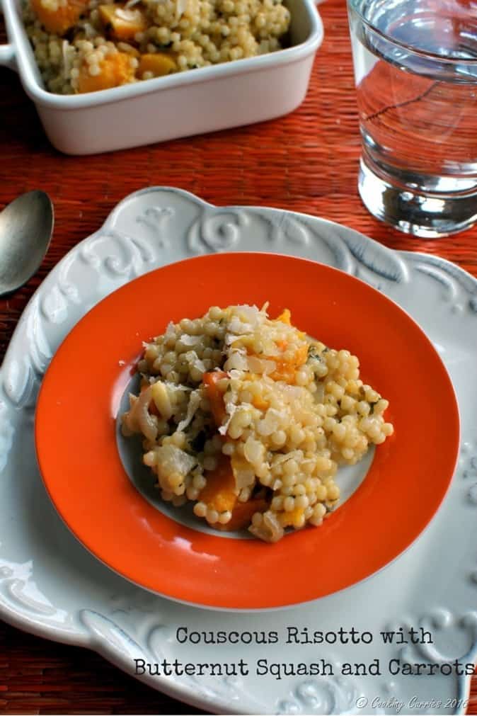 Couscous Risotto withButternut Squash and Carrots - a fall Thanksgiving recipe - vegetarian