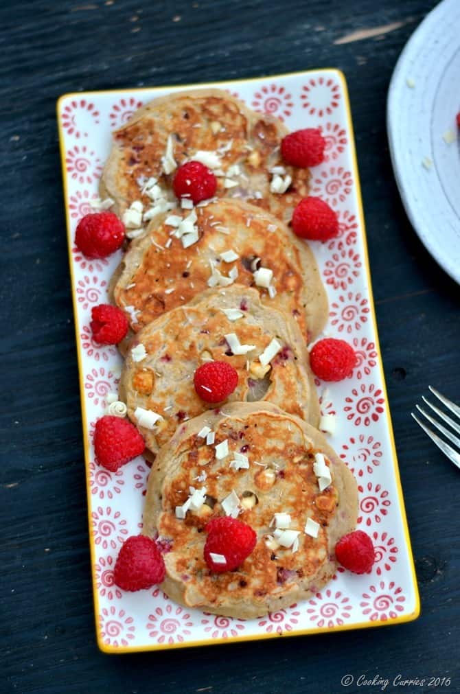 Raspberry White Chocolate Pancakes - FoodieMamas - www.cookingcurries.com (4)