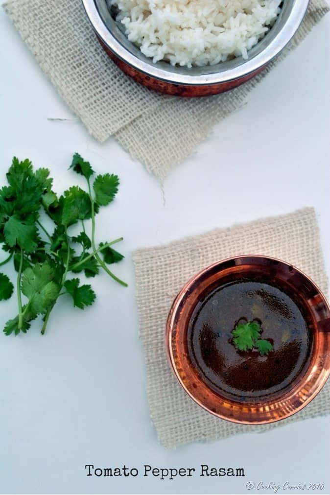 Tomato Pepper Rasam - Kerala Sadya Recipe - www.cookingcurries.com