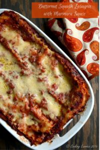 Butternut Squash Lasagna with Marinara Sauce - vegetarian Thanksgiving