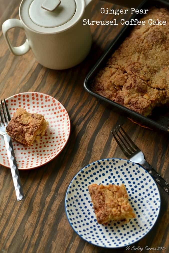 Ginger Pear Streusel Coffee Cake - Stonyfield Organic and King Arthur Flour Organic - Stonyfield Clean Plate Club