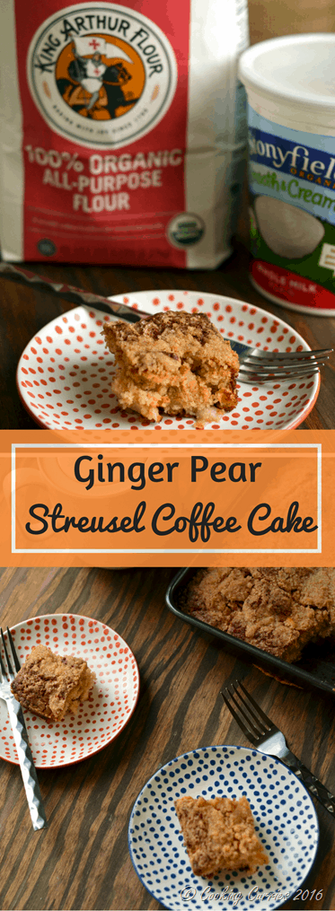 Ginger Pear Streusel Coffee Cake - Stonyfield Organic and King Arthur Flour Organic - Stonyfield Clean Plate Club
