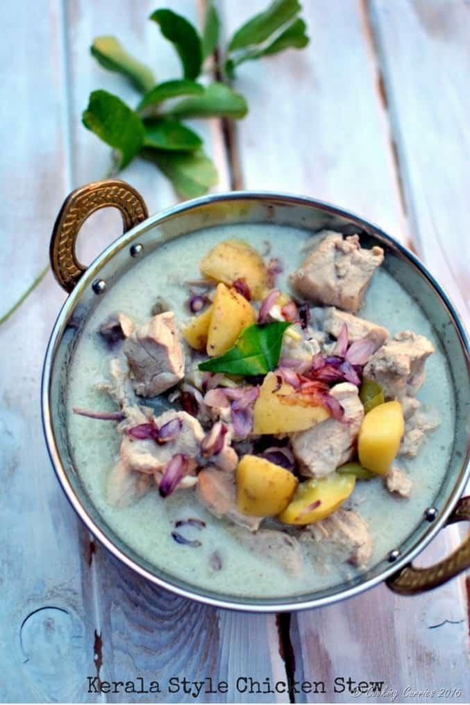 Kerala Style Chicken Stew in Coconut Milk - Chicken Ishtoo -www.cookingcurries.com