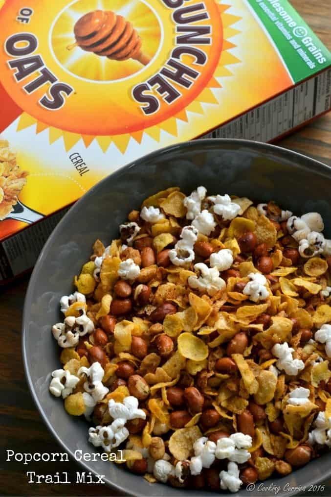 Popcorn Cereal Trail Mix - perfect snack for movies!