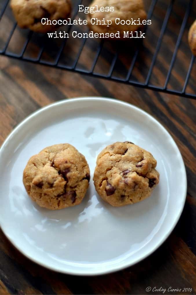 Eggless Chocolate Chip Cookies with Condensed Milk