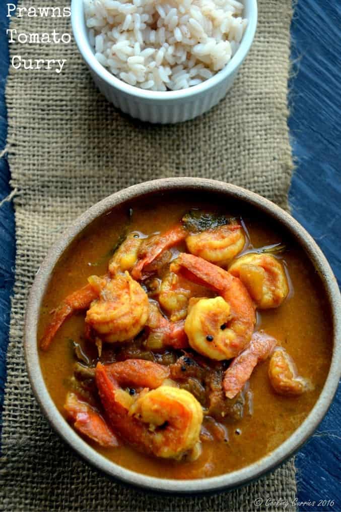 Kerala Style Prawns Tomato Curry - Shrimp Tomato Curry 
