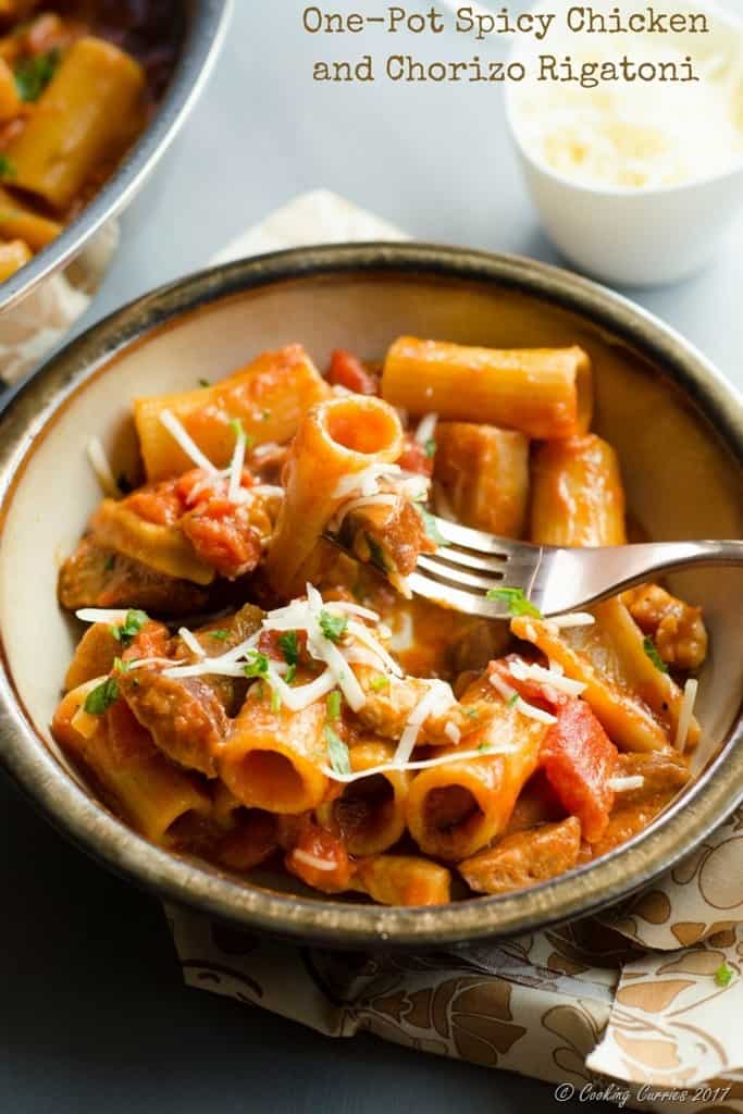 One-Pot Spicy Chicken and Chorizo Rigatoni