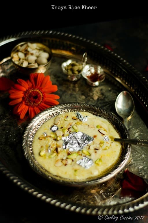 Khoya Rice Kheer - Rice and Milk Solids Pudding - Indian Festival Recipes