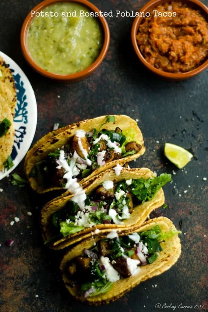 Potato and Roasted Poblano Tacos