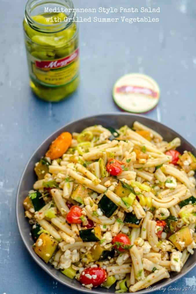 Mediterranean Style Pasta Saladwith Grilled Summer Vegetables