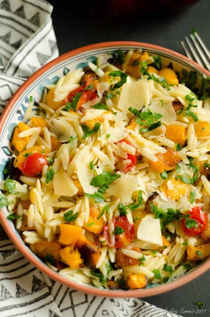 Butternut Squash and Cherry Tomatoes Orzo Cooking Curries