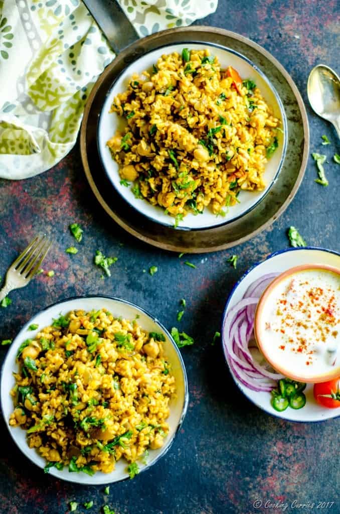Palak Chole Pulao - Spinach and Chickpea Brown Rice Pulao (5 of 10)